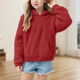 thumbnail image 2 of Kids Hoodies Pullover Sherpa Fleece Hoodie for Girls Cat Ears Fuzzy Warm Pullover Sweatshirt Kids Fashion Casual Loose Sweater with Pockets, 2 of 6