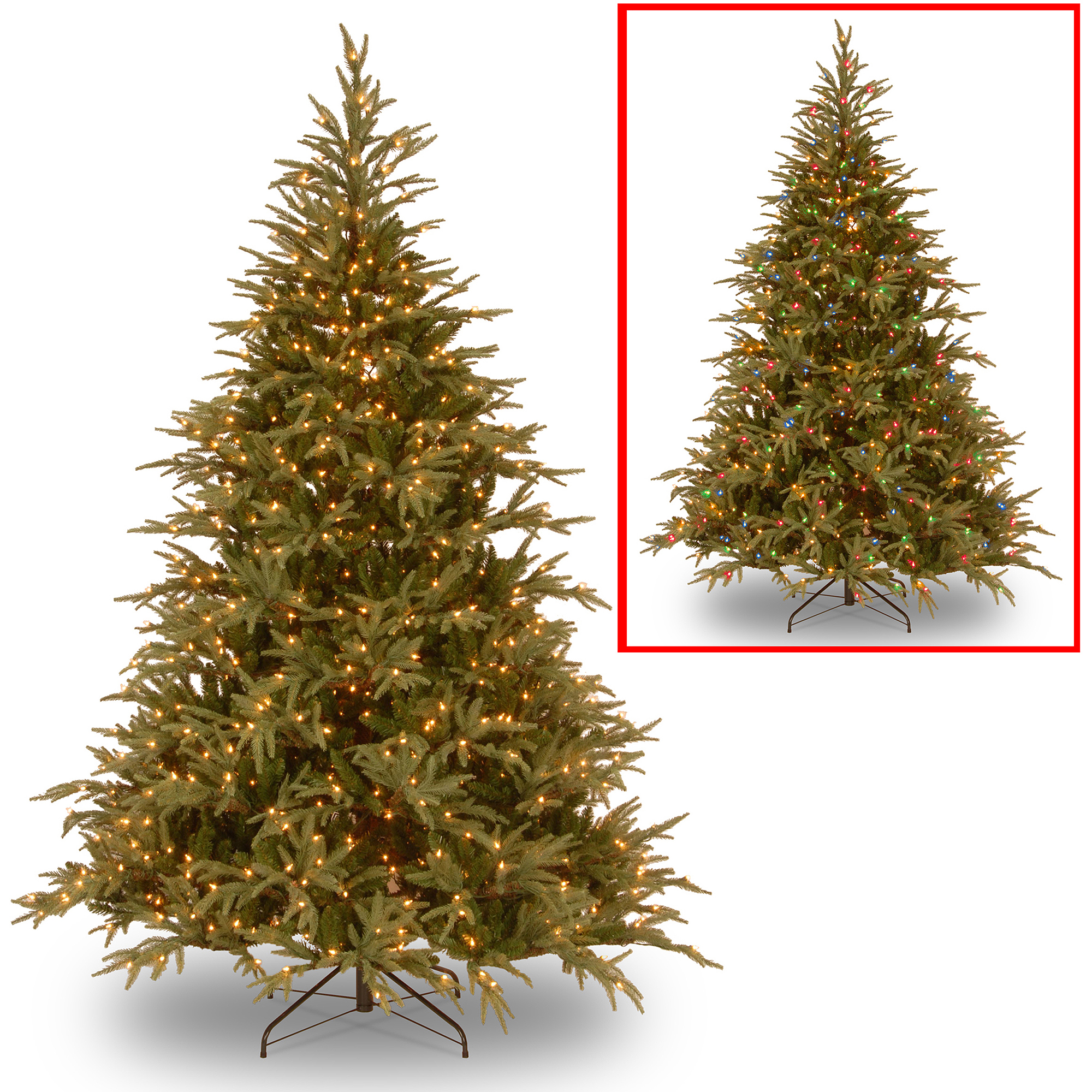 National Tree Pre-Lit 6' Feel-Real Frasier Grande Hinged Artificial Christmas Tree with 800 Dual 