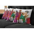 thumbnail image 2 of Ambesonne Colorful Throw Pillow Cover 4 Pack, Jazz Band on Stage, 16", Multicolor, 2 of 6