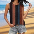 thumbnail image 1 of Pounoo Débardeurs pour Femmes à Imprimé à Rayures Verticales Sans Manches à Col Rond Coupe Ample Respirants Extensibles Chandails Décontractés Quotidiens Blouses Style Rétro Cadeau, 1 of 6