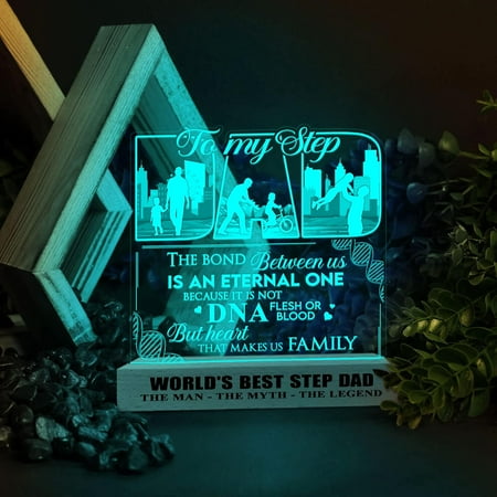 

Step Dad Gifts From Daughter Son To My Dad Gift 3D Illusion Lamp Wooden Base Usb Powered Acrylic Night Light Gift For Father From Childs Kid Gift For Birthday Christmas Father S Day