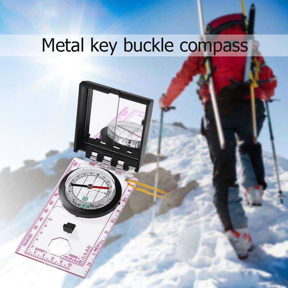 Portable Mapping Ruler Mirror Outdoor Survival Camping Hiking Compass Tool 