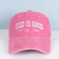thumbnail image 6 of GOD IS GOOD all The Time Letter Embroidered Color Block Trucker Hat Unisex Adjustable Cotton Breathable Fashion Cap for Travel Daily Wear, 6 of 10