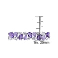 thumbnail image 3 of 28.50 Carat (Ctw) Amethyst, Rose De France, Lab Created White Sapphire Bracelet in Sterling Silver, 3 of 4