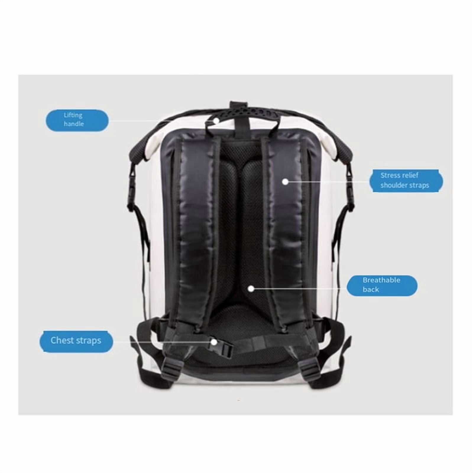 30L Waterproof Dry Bag Fishing Backpack Drift Swimming River Trekking Shoulder Bait Fishing Bucket Kayak Bag Black,1 x Fishing Backpack,Black