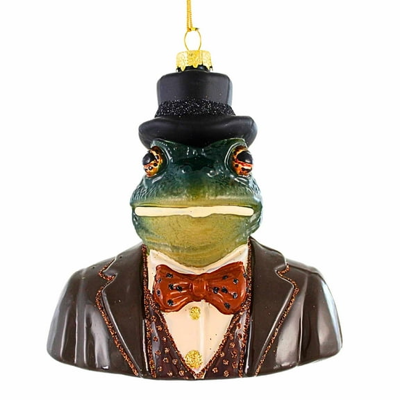 Cody Foster 4.25In Frog Gent, Glass, Suit Top Hat Reptile Gl1271