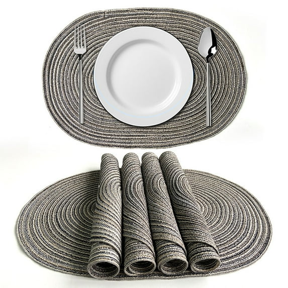 CSCHome 19.7x13.8 In Polyester Cotton Anti-Scalding Tableware Mat for Different Home Party Decor