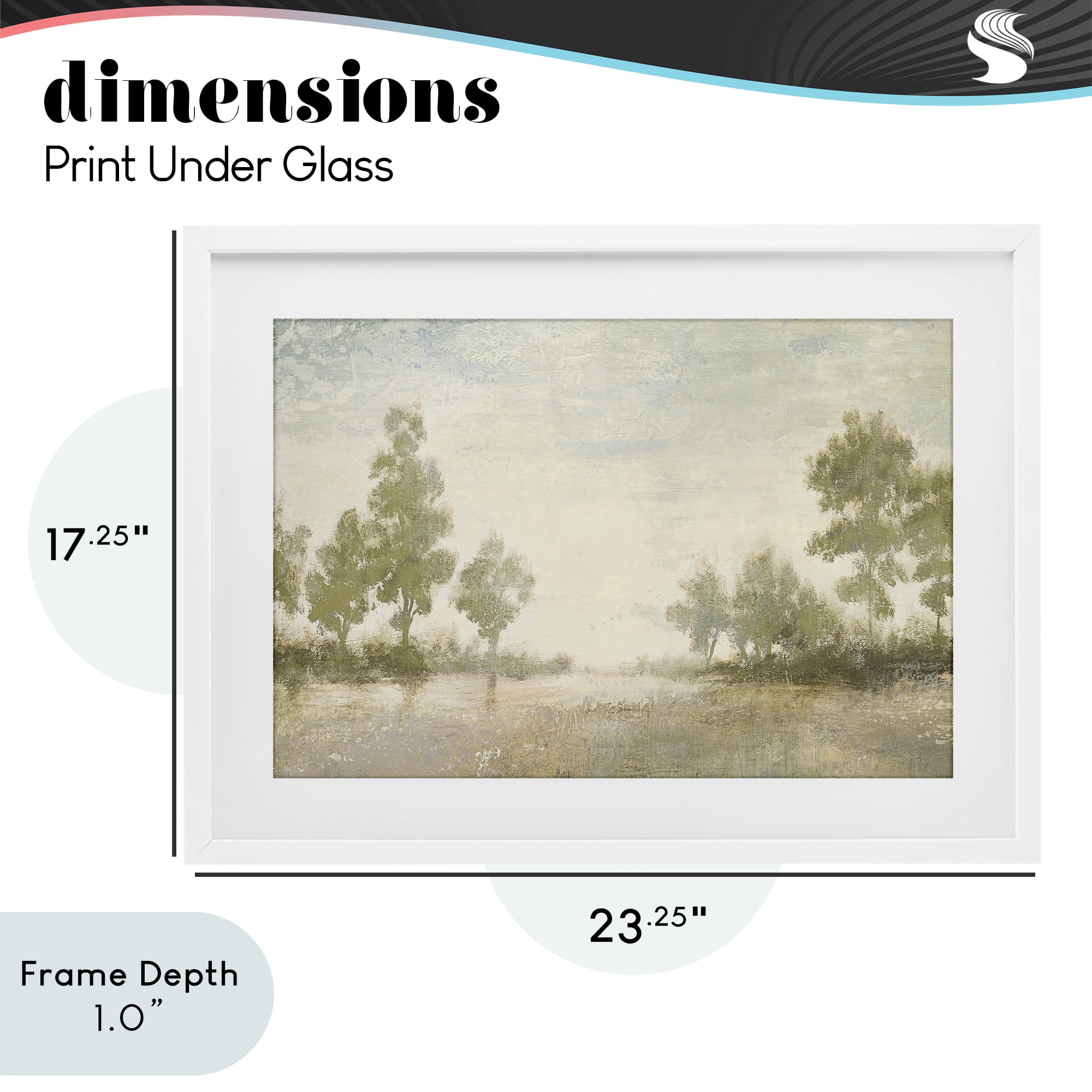 Stupell Industries Forest Light Distant Valley White Framed Print Under Glass, design by Michael Marcon