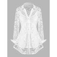 thumbnail image 1 of Talla grande de encaje ver a través de la blusa con el juego de cami superior Rosegal  Blusas Tallas Grandes, 1 of 5