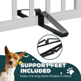 thumbnail image 3 of Semiocthome Foldable Dog Gate Bamboo Pet Gate with 2 Metal Stand for Indoor,White,2 Panels, 3 of 6
