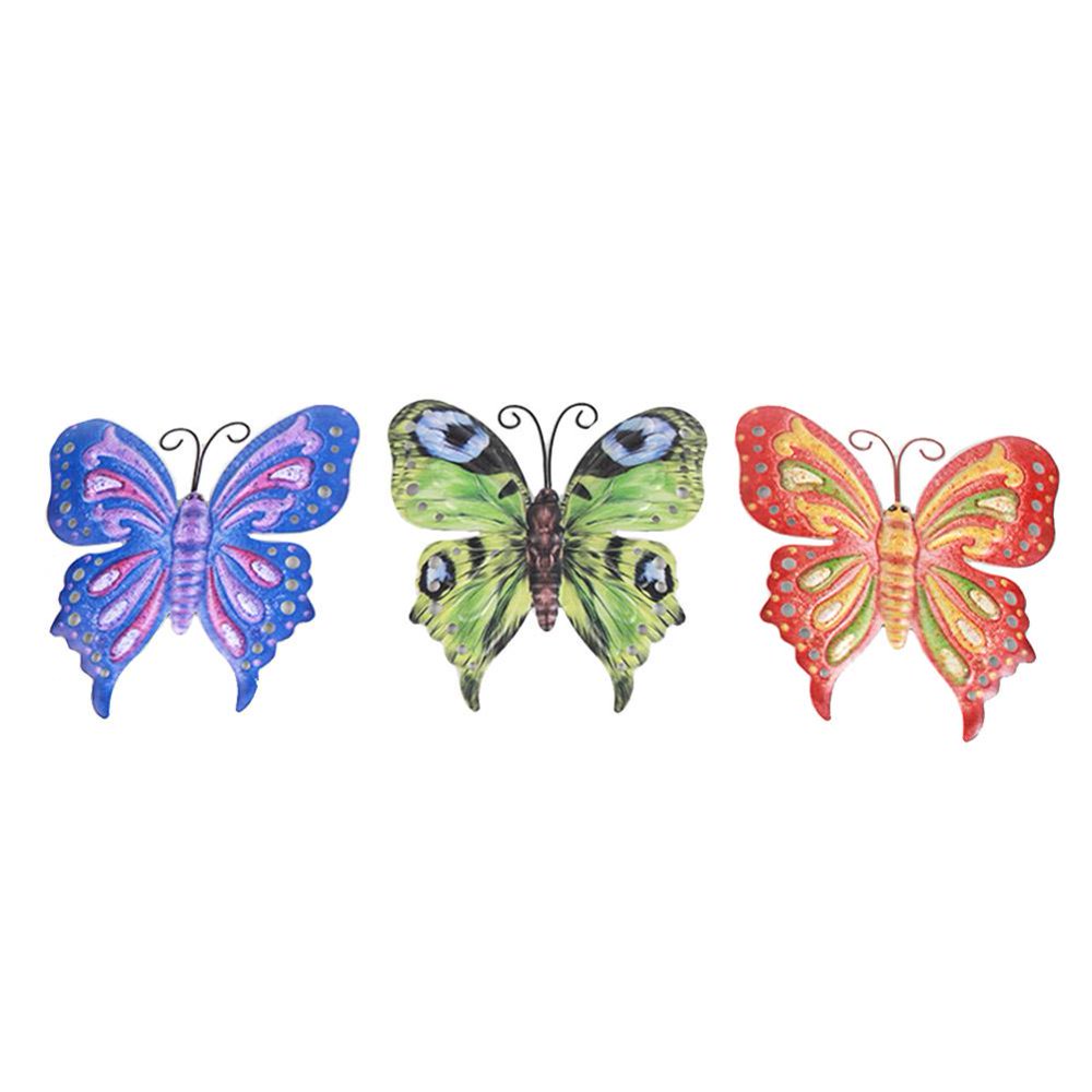 3PCS Metal Butterfly Wall Art Hanging Decoration for Patio Garden