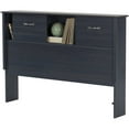 South Shore Ulysses Blueberry Bookcase Headboard with Sliding Doors