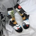 thumbnail image 5 of Rateoe Pineapple With Black Glasses for Women Casual Calf Socks - Cute Crew Socks - Thin Soft Above Ankle Socks Size 5-11, 5 of 6
