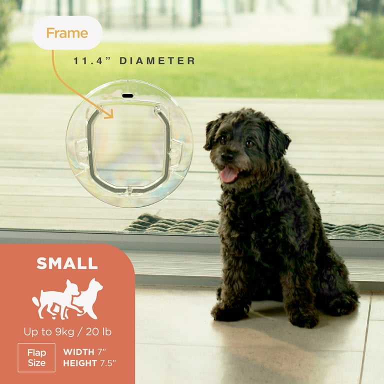 Hakuna Pets Small Ultra Clear 7 x 7.5 Cat Flap 4 Way Locks For Glass Doors Screens Windows Walmart