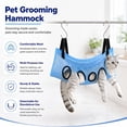 thumbnail image 5 of Dog Bath Hammock with Stand, Pet Shower Holder, Portable Detachable Dog Shower Chair with Holes for Legs, Dog Grooming Hammock for Small Dogs Bathing, Grooming + Free Pet Bathing Brush(Blue), 5 of 10