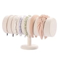 thumbnail image 1 of ByKen Soporte para diadema con barra en T, organizador, banda para el cabello, accesorios de joyería para orejas, soporte de exhibición para niñas (terciopelo beige), 1 of 5