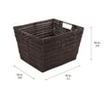 thumbnail image 6 of Simplify Large Built-in-Handles Rattan Storage Tote Basket, Chocolate, 6 of 6