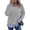 Gray, variant on Wovilon Women's Twofer Sweatshirt with Striped Collar and Hem Detail, Long Sleeve Crew Neck Patchwork Pullover Top for Fall Winter Casual Everyday Wear
