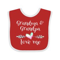 Inktastic Grandma and Grandpa Love Me- Heart Grandchild Boys or Girls Baby Bib