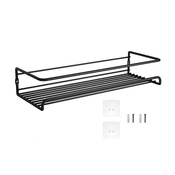 Ciwanning Single-layer Black Kitchen Spice Rack Organizer Storage Rack Small Items Holder