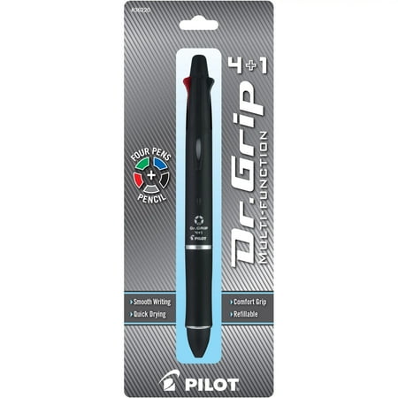 UPC: 0072838362209 | Pilot Dr. Grip 4+1 Ballpoint Pen & Mechanical Pencil  Medium Point 1.0mm  Pack of 1  Assorted Ink