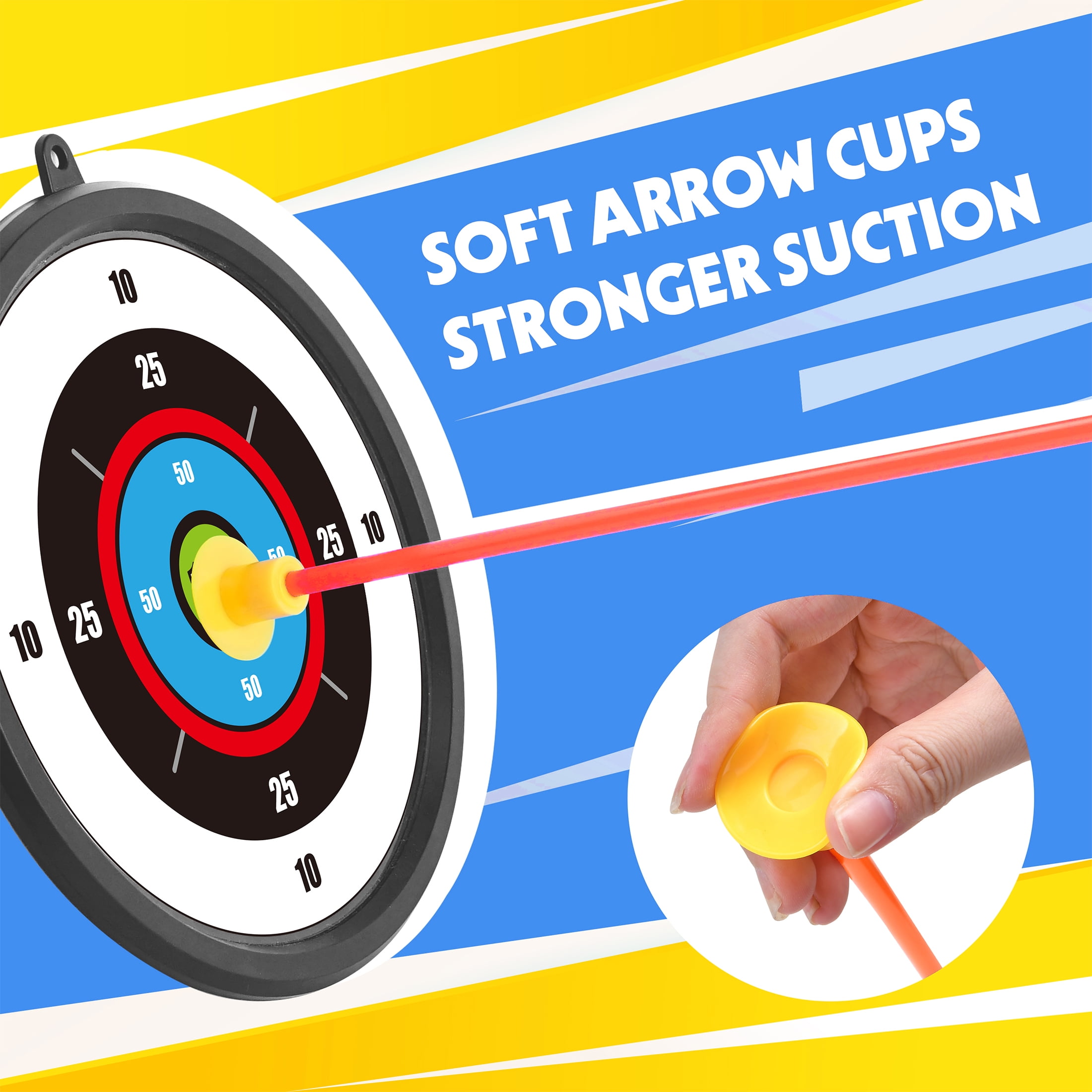 YCFUN 2 Pack Bow and Arrow Toy Set for Kids, Archery Toy Set with LED Lights and 20 Arrows, Outdoor Sport Toys for Kids Boys Girls 3-6 6-12 Years