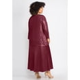 thumbnail image 2 of Catherines Women's Plus Size 2-Piece Sequin & Charmeuse Jacket Dress Set, 2 of 6