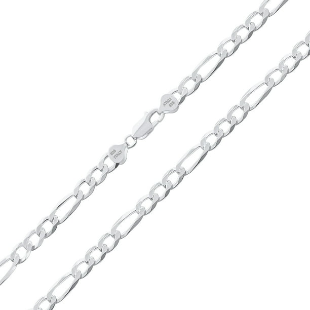 Men's Large Solid Heavy .925 Sterling Silver 8mm Thick Figaro Chain  Necklace 24 Inch