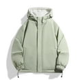 thumbnail image 4 of LMOIPLI Mens Thicken Hooded Reversible Coat Full Zip Color Block Warm Long Sleeve Jackets Fall Winter Loose Coats with Pockets Green XXL, 4 of 9