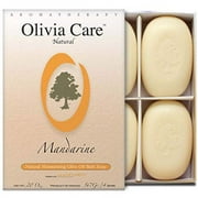 Olivia Care Bath & Body Bar Mandarin Soap | 4 Pack Gift Box | Organic, Vegan & Natural | Contains Olive Oil | Repairs, Hydrates, Moisturizes & Deep Cleans | Good for Sensitive Dry Skin | Made in USA
