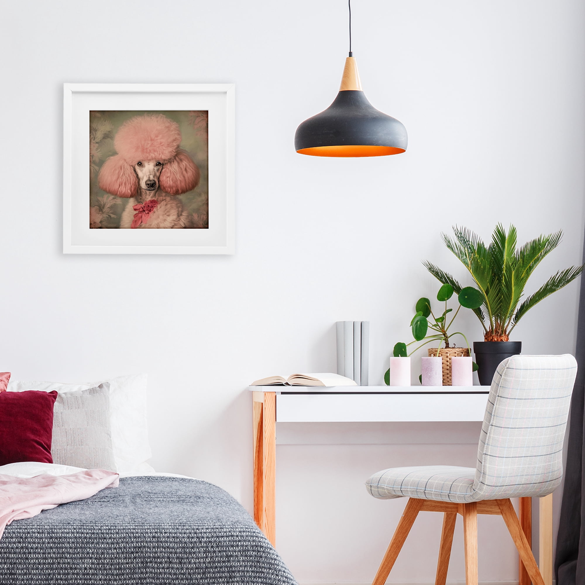 Stupell Industries Miss Baroness Blush White Framed Print Under Glass, design by Tina LeCour
