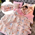 thumbnail image 2 of 1*Summer Quilt Washable Cotton Fabric Cover Simple Plaid Print Single/Double Extra Large Lightweight Easy Care Sofa Patchwork Blanket Summer Quilt Air Conditioning Quilt (150*200Cm), 2 of 9