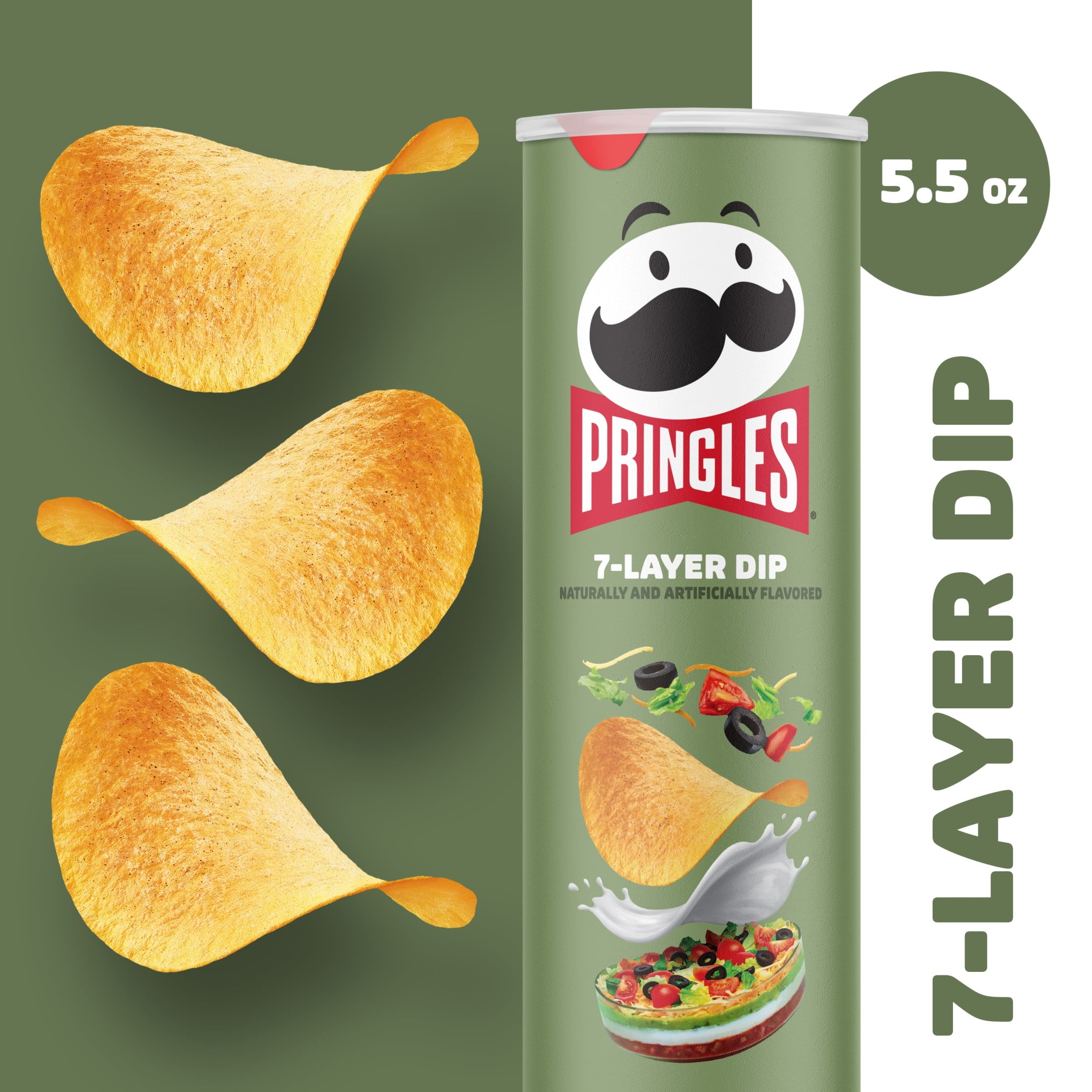 (14 pack) Pringles 7-Layer Dip Potato Crisps Chips, Lunch Snacks, 5.5 oz Canister