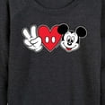 thumbnail image 3 of Mickey & Friends - Peace Love Mickey - Women's Lightweight French Terry Long Sleeve Shirt, 3 of 5