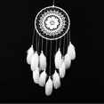 thumbnail image 1 of Atrapasueños blanco: atrapasueños negro: atrapasueños con cuentas y plumas para decoración de dormitorio, hogar, coche, dormitorio, 20,5 cm de diámetro, 1 of 5