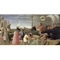 thumbnail image 2 of Angelico, Fra 24x14 Black Ornate Wood Framed with Double Matting Museum Art Print Titled - Predella Triptych Story of Saint Luke, 2 of 4