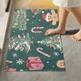 thumbnail image 2 of Yayeee Bath Rug for Bathroom Floor Non Slip Contour Fluffy Soft Absorbent Mat, 20"x24", Red Christmas Gingerbread, 2 of 7