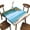 Beach Palm Leaves By the Sea, variant on Elastic Edge Fitted Square Tablecloth, Beach Palm Leaves by The Sea Polyester Table Cover, for Indoor Restaurant or Outdoor Patio Party Dining, Fit for 32" x 32"Square Table
