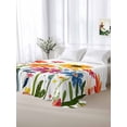 thumbnail image 5 of Sunflower King Size Flat Sheet, Wrinkleproof & Fadeproof Cooling Flat Bed Sheet Only, Spring Floral Colorful Summer Botanical Breathable Soft Bedding Top Sheets 105 x 98 Inches, 5 of 8