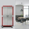 thumbnail image 5 of Seville Classics UltraHD® Steel Body Lockable Storage Filing Cabinet Organizer Locker Shelving Unit 36" W x 18" D x 72" H, Red, 5 of 11