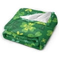 thumbnail image 3 of Soft Cozy Flannel Fleece Blanket for All Seasons St. Patrick''s Day with Colorful Clovers Lightweight Throw Blanket for Bed/Couch/Sofa/Camping- Green Lucky Shamrocks Irish Clover 50"X40", 3 of 6
