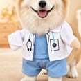 thumbnail image 3 of Large Dog Halloween with 3-Piece Medical Scrub Set, Xl, Sky Blue and White, Funny Pet Doctor Outfit, 3 of 5