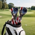 thumbnail image 4 of Uorisanigo Golf Head Covers, 3pcs Eagle American Flag Golf Club Covers for Woods and Driver Fairway Hybrid, PU Leather Headcovers for Club Protective, Fits Most Golfs Clubs, 4 of 7