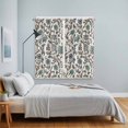 thumbnail image 4 of Teal Green Leaf Kitchen Curtains 63 Inch Length, Vintage Farmhouse Boho Pastoral Tribal Grommet Top Bedroom Living Room Curtains, Light Filtering Cafe Curtain Drapes 2 Panels Set 84''x63'', 4 of 9
