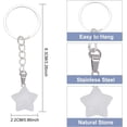 thumbnail image 2 of 8Pcs Star Gemstone Pendant Keychain with Iron Findings 88~90mm, 2 of 7
