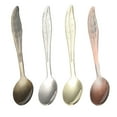 thumbnail image 1 of 4pcs Forma de hojas Cucharas de café Acero inoxidable Scoops Vintage (color surtido), 1 of 7