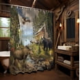 thumbnail image 2 of Rustic Cabin Shower Curtain, Country Cabin Lodge Lake Woodland Funny Bear Moose Deer RV Farmhouse Bathroom Curtains Decoration, Polyester Fabric Hunting Camp Forest Bathroom Accessories, 36X72in, 2 of 4