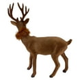 thumbnail image 4 of Felt Brown and White Deer with Faux Fur Scarf Figurine Decoration 10.5 Inch, 4 of 7