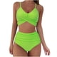 thumbnail image 2 of Trajes de baño para mujer, 2 piezas, estampado tropical hawaiano, camisola, sujetador y volantes, conjuntos de baño, ropa de playa Fridja  nalpqowj52383, 2 of 7