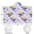 thumbnail image 3 of Wearable Blanket,LightPurple Cartoon Dinosaurs Eggs Pattern Hooded Wearable Flannel Blanket for Adults & Teens,Winter Poncho Shawl Wrap Cape Cozy Anti-Pill,60"x80", 3 of 5